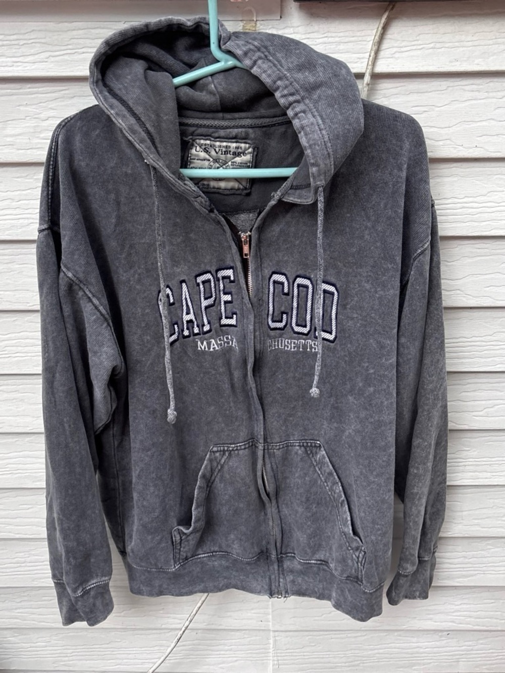 Cape Cod Washed Zip Hoodie - Charcoal Gray
